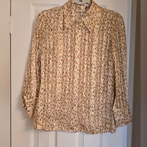 Escada animal print silk button down